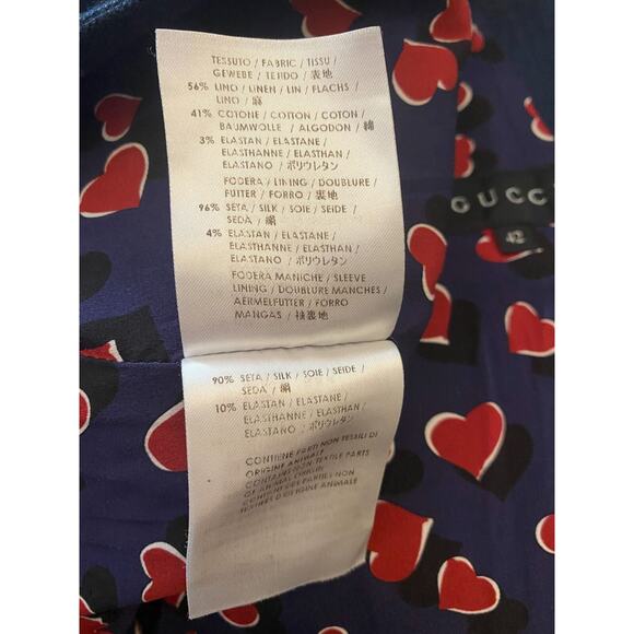 Gucci Womens Linen Double Breasted Jacket Blazer Size 42/4 Italy - Picture 6 of 6